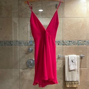 Stunning fully lined hot fuchsia mini fully lined dress.